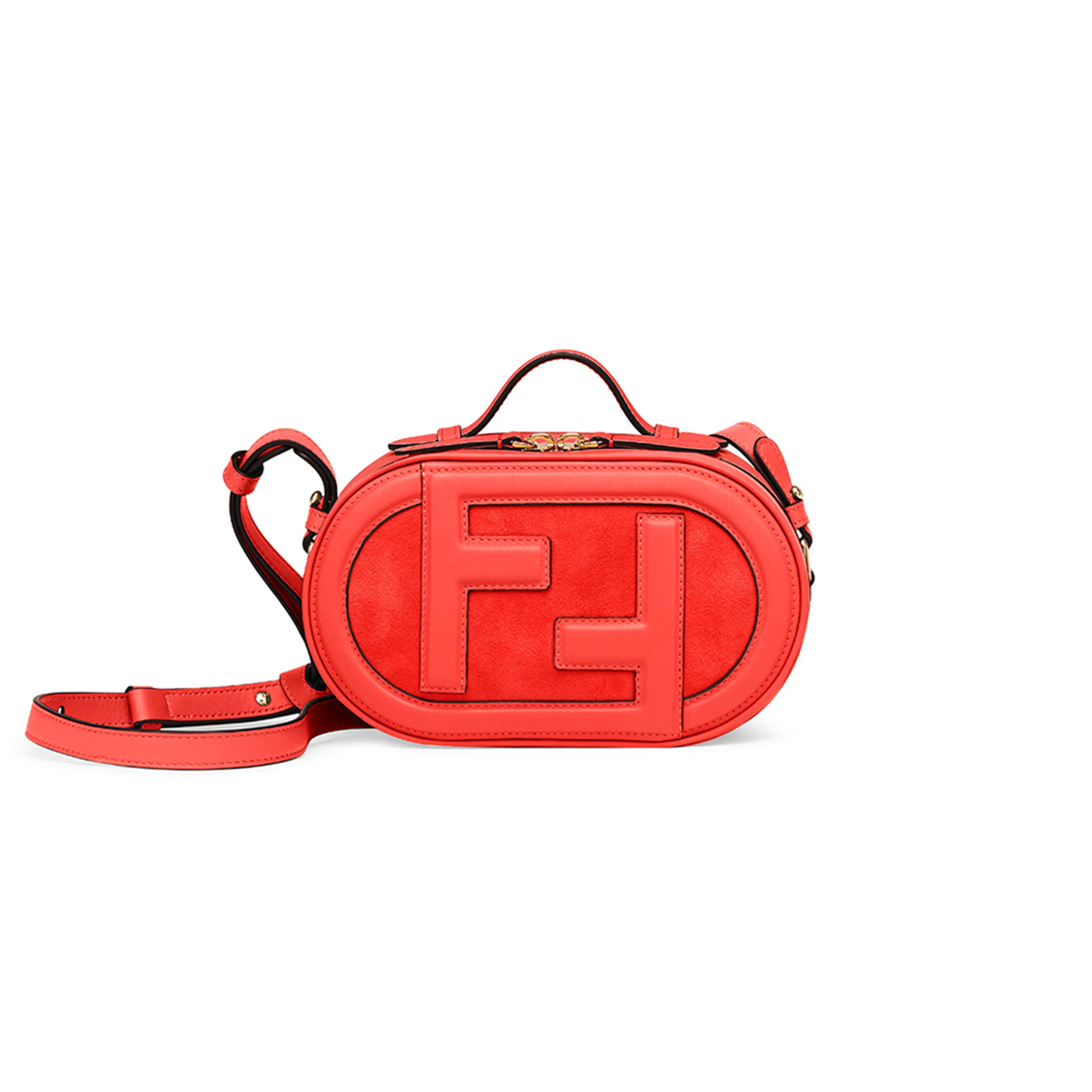 F**di mini camera case leather red 8bs058ahsbf0c3q (21*12.5*7cm)